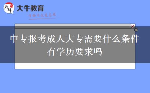 中專報考成人大專需要什么條件 有學(xué)歷要求嗎