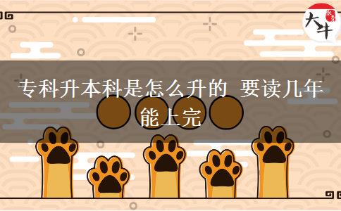 專科升本科是怎么升的 要讀幾年能上完