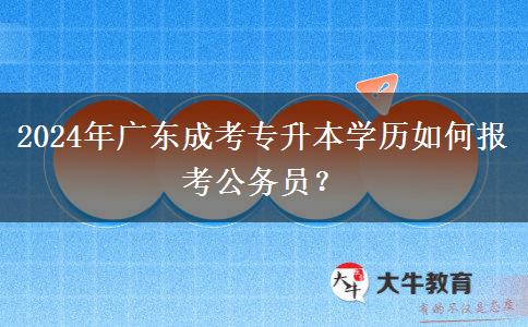 2024年廣東成考專升本學(xué)歷如何報(bào)考公務(wù)員？