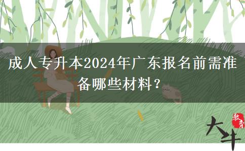 成人專升本2024年廣東報(bào)名前需準(zhǔn)備哪些材料？