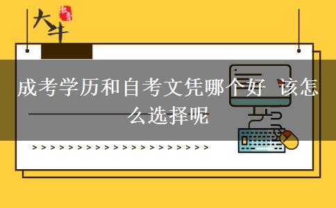 成考學歷和自考文憑哪個好 該怎么選擇呢