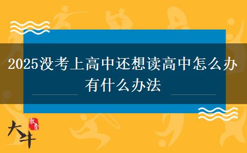 2025沒(méi)考上高中還想讀高中怎么辦 有什么辦法
