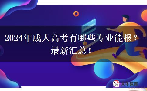 2024年成人高考有哪些專業(yè)能報？最新匯總！