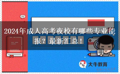 2024年成人高考夜校有哪些專業(yè)能報(bào)？最新匯總！