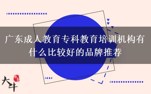 廣東成人教育?？平逃嘤?xùn)機(jī)構(gòu)有什么比較好的品牌推薦