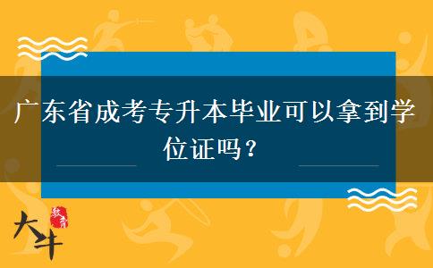 廣東省成考專升本畢業(yè)可以拿到學(xué)位證嗎？