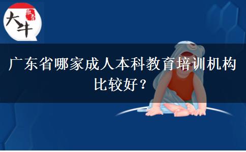 廣東省哪家成人本科教育培訓(xùn)機構(gòu)比較好？