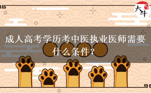 成人高考學(xué)歷考中醫(yī)執(zhí)業(yè)醫(yī)師需要什么條件？