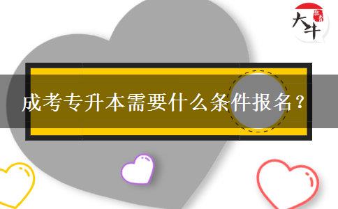 成考專升本需要什么條件報(bào)名？