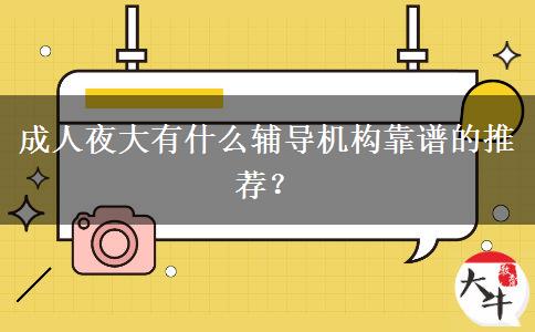 成人夜大有什么輔導(dǎo)機(jī)構(gòu)靠譜的推薦？
