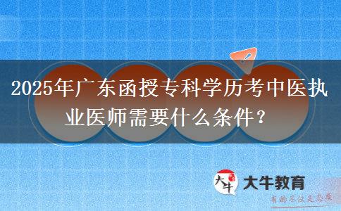 2025年廣東函授?？茖W(xué)歷考中醫(yī)執(zhí)業(yè)醫(yī)師需要什么條件？