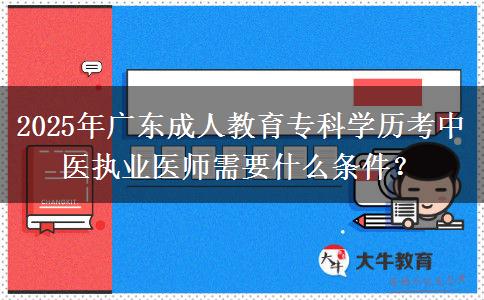 2025年廣東成人教育?？茖W(xué)歷考中醫(yī)執(zhí)業(yè)醫(yī)師需要什么條件？