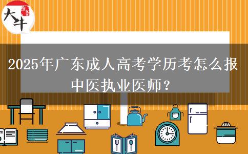 2025年廣東成人高考學歷考怎么報中醫(yī)執(zhí)業(yè)醫(yī)師？