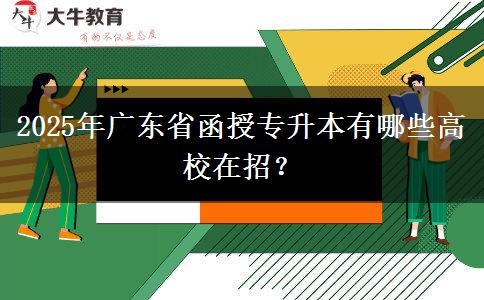 2025年廣東省函授專升本有哪些高校在招？