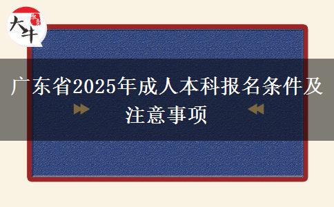 廣東省2025年成人本科報(bào)名條件及注意事項(xiàng)