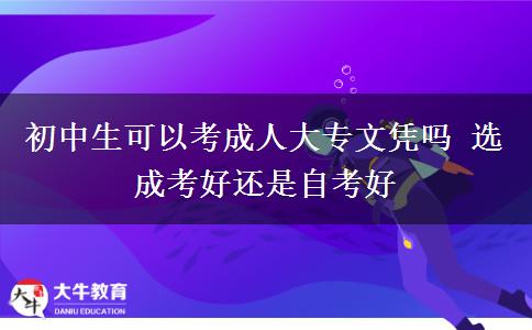 初中生可以考成人大專文憑嗎 選成考好還是自考好