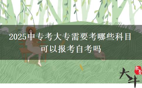 2025中專考大專需要考哪些科目 可以報(bào)考自考嗎