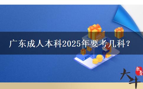 廣東成人本科2025年要考幾科？