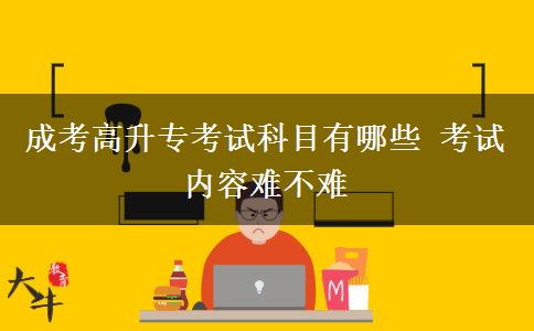成考高升?？荚嚳颇坑心男?考試內(nèi)容難不難