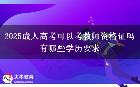 2025成人高考可以考教師資格證嗎 有哪些學(xué)歷要求