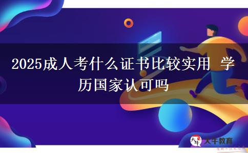 2025成人考什么證書比較實用 學歷國家認可嗎