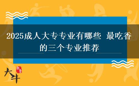 2025成人大專專業(yè)有哪些 最吃香的三個專業(yè)推薦 2025成人大專專業(yè)有哪些 最吃香的三個專業(yè)推薦