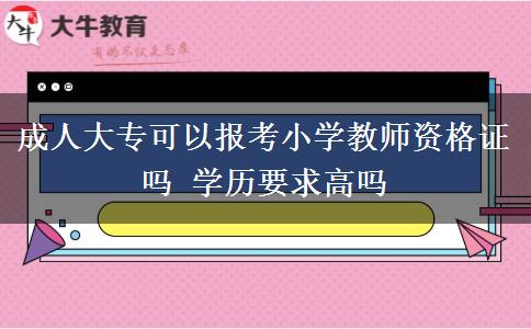 成人大?？梢詧?bào)考小學(xué)教師資格證嗎 學(xué)歷要求高嗎
