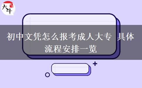 初中文憑怎么報(bào)考成人大專 具體流程安排一覽