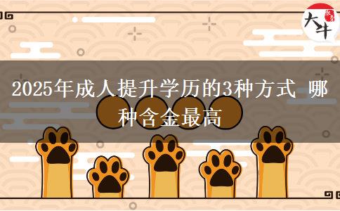 2025年成人提升學(xué)歷的3種方式 哪種含金最高