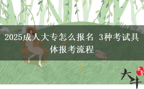 2025成人大專(zhuān)怎么報(bào)名 3種考試具體報(bào)考流程