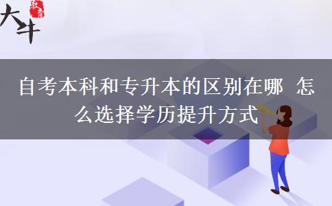 自考本科和專升本的區(qū)別在哪 怎么選擇學歷提升方式
