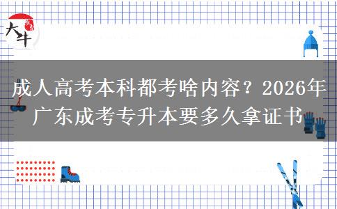 成人高考本科都考啥內(nèi)容？2026年廣東成考專(zhuān)升本要多久拿證書(shū)