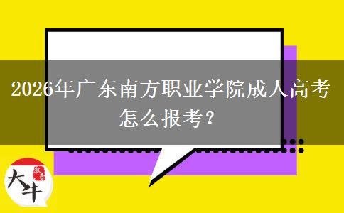 2026年廣東南方職業(yè)學(xué)院成人高考怎么報(bào)考？