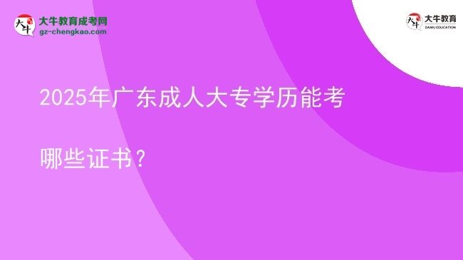 2025年廣東成人大專學(xué)歷能考哪些證書？圖片