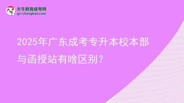 2025年廣東成考專升本校本部與函授站有啥區(qū)別？圖片
