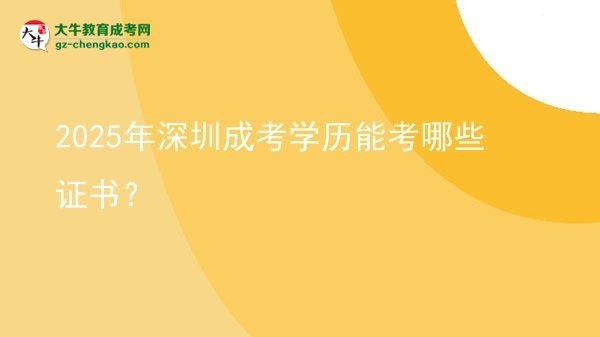 2025年深圳成考學(xué)歷能考哪些證書？圖片