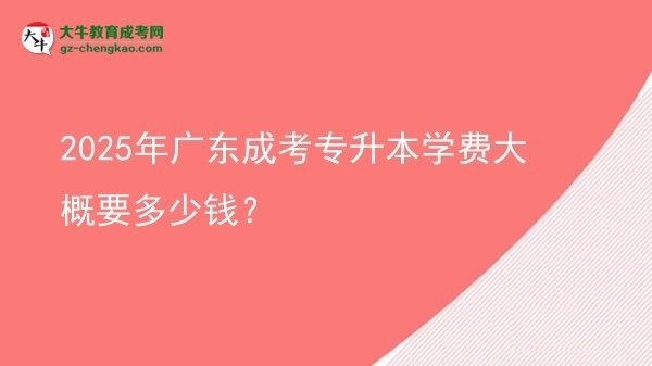 2025年廣東成考專升本學(xué)費大概要多少錢？圖片