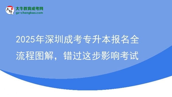 2025年深圳成考專升本報名全流程圖解，錯過這步影響考試圖片