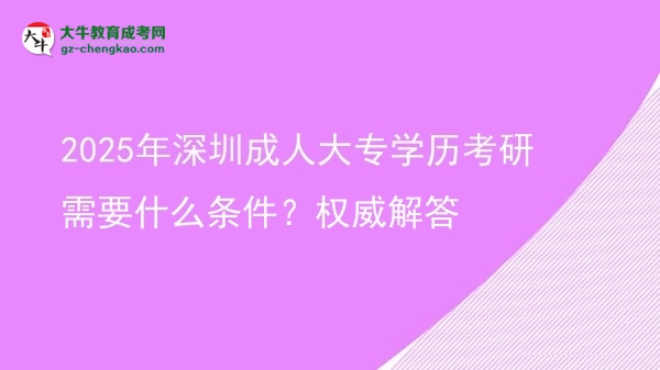 2025年深圳成人大專學(xué)歷考研需要什么條件？權(quán)威解答圖片