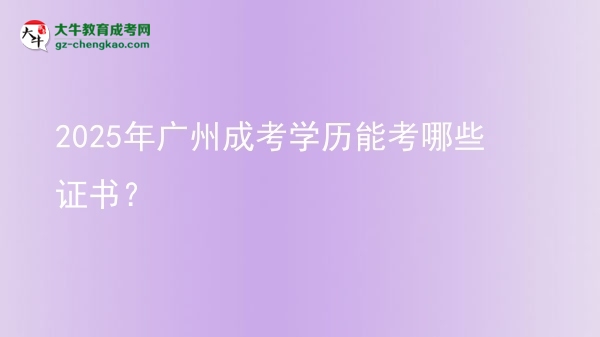 2025年廣州成考學(xué)歷能考哪些證書？圖片