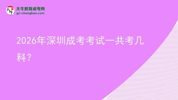 【答疑】2026年深圳成考考試一共考幾科？