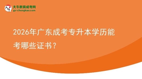 2026年廣東成考專升本學(xué)歷能考哪些證書?圖片
