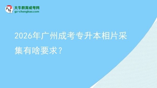 2026年廣州成考專升本相片采集有啥要求？圖片
