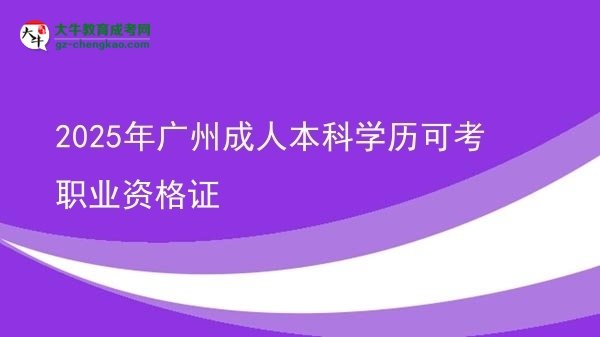 2025年廣州成人本科學(xué)歷可考職業(yè)資格證圖片