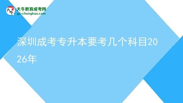 深圳成考專升本要考幾個(gè)科目2026年圖片