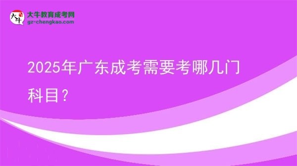 【詳解】2025年廣東成考需要考哪幾門科目？